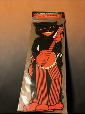 Beistle Retro Halloween Scat Cat Cutouts 4 CT 17” 1941, 2012
